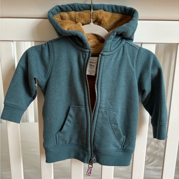 Carter's Teal and Tan Kids Hoodie - Picture 2 of 6